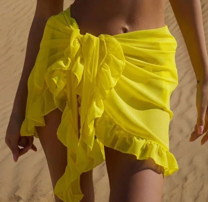 Ruffle Bikini Cover Up Mini Sarong