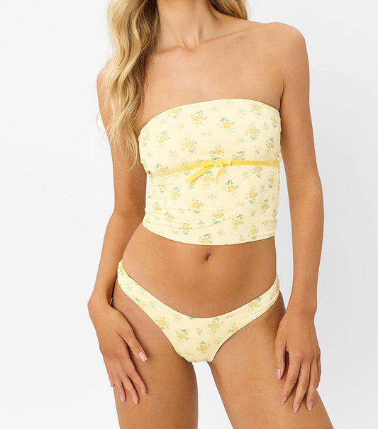 Peace Floral Strapless Bikini Top - Honeysuckle-Luxandluxy